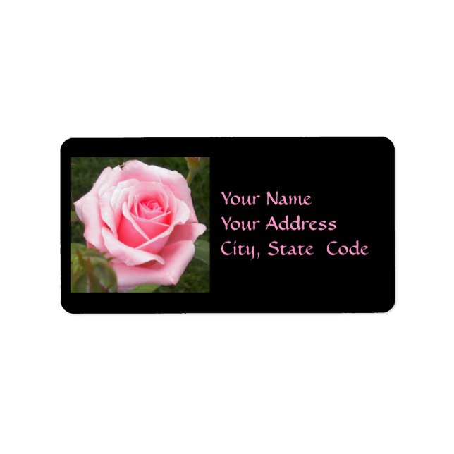 Adressetiketterna rosa ros adressetikett (Framsidan)