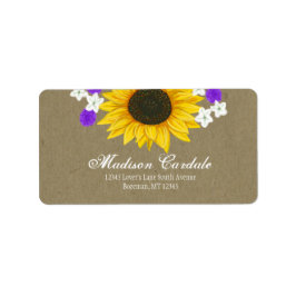 Adressetiketterna Rustic Land Solros Bröllop Adressetikett