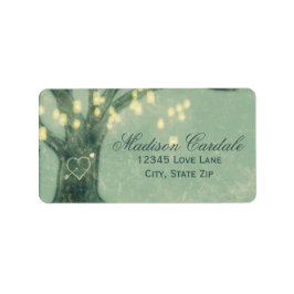 Adressetiketterna Rustic Oak Träd Hanging Mason Bu Adressetikett