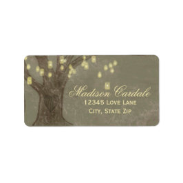 Adressetiketterna Rustic Oak Träd Mason Burk Adressetikett