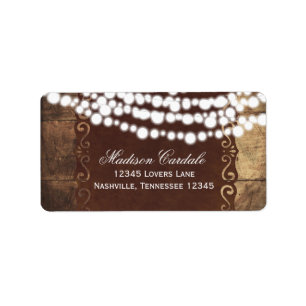 Adressetiketterna Rustic String Ljus Bröllop Adressetikett