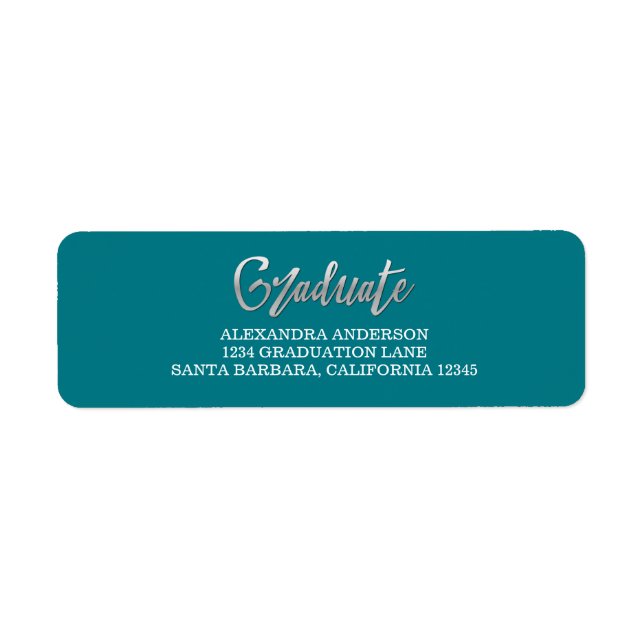 Adressetiketterna silver Faux Foil Studenten Returadress Etikett (Framsidan)