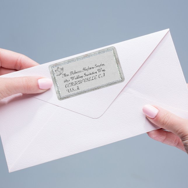 Adressetiketterna silver Klockor Bröllop Adressetikett (Skapare uppladdad)