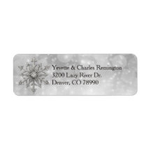 Adressetiketterna Silver och Diamond Snowflake