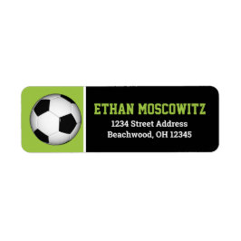 Adressetiketterna Soccer Ball Pub Mitzvah Returadress Etikett