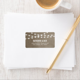 Adressetiketterna Taupe String Ljus Bröllop Adressetikett