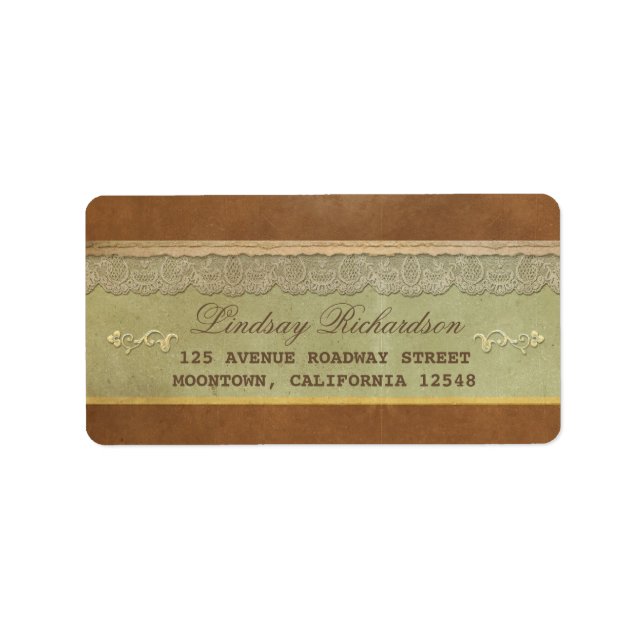 adressetiketterna vintage bröllop adressetikett (Framsidan)