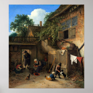 Adriaen skåpbil Ostade Stugaträdgård Poster