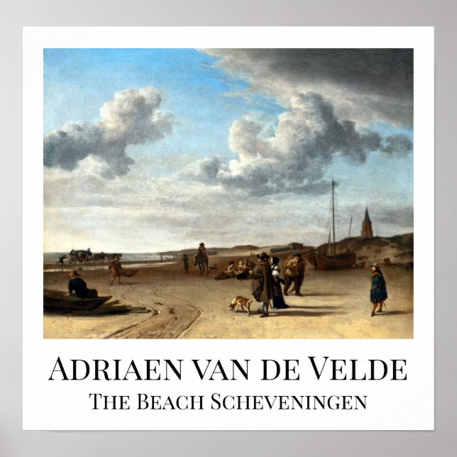 Adriaen van de Velde Beach Scheveningen Poster (Framsidan)