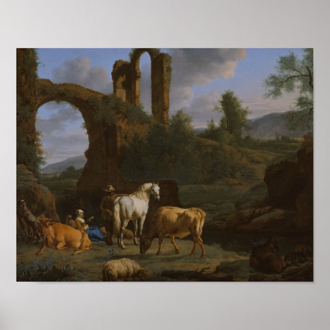 Adriaen van de Velde - Pastoral Landscape Poster (Framsidan)