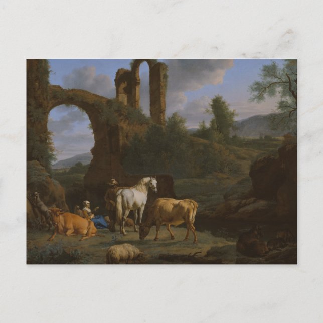 Adriaen van de Velde - Pastoral Landscape Vykort (Framsida)