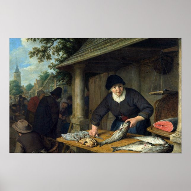Adriaen van Ostade - Fiskefartygen Poster (Framsidan)
