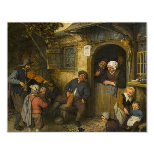 Adriaen van Ostade - The Fiddler Fototryck (Framsidan)