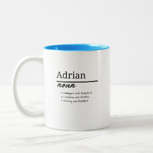 Adrian, Boy Personlig Namn Definition Två-Tonad Mugg