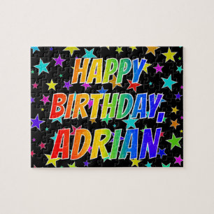 ’ADRIAN’ First Namn, Roligt ’GRATTIS PÅ FÖ Pussel