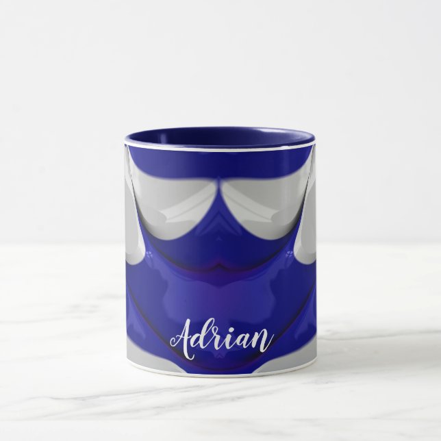 ADRIAN ~ GLOSSY 3D Glossy Blue White ~ Mugg (Center)