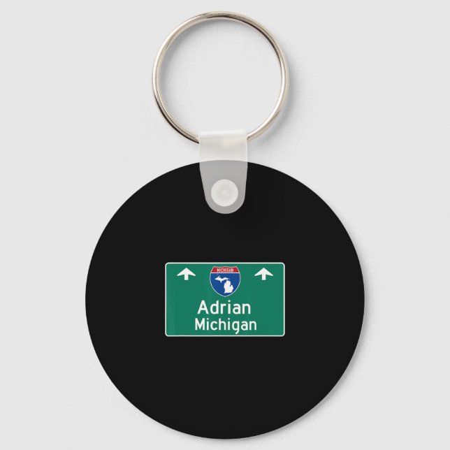 Adrian Michigan Mi Interstate Highway Vacation Sou Nyckelring (Framsida)