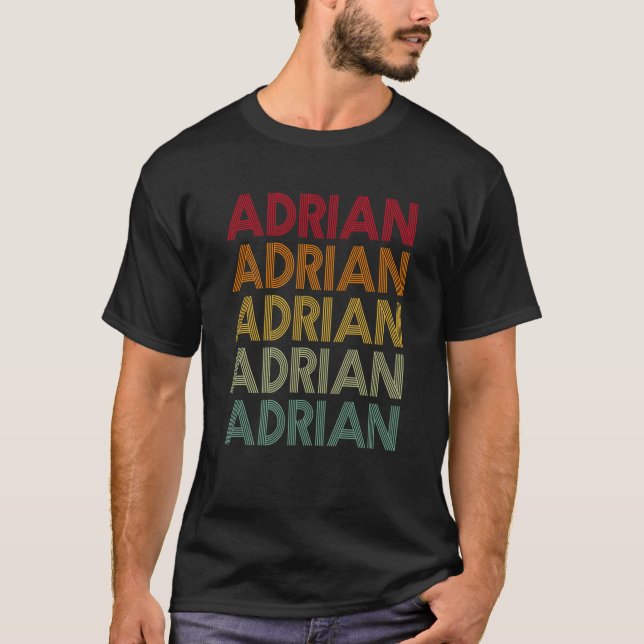 Adrian Retro Namn Humor Nickname T Shirt (Framsida)