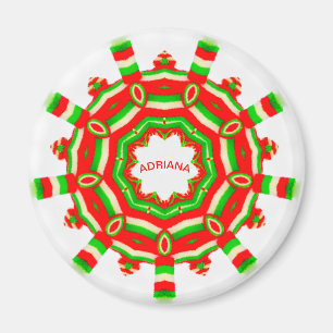 ADRIANA ~ Personlig julhjulsfraktal ~ Magnet