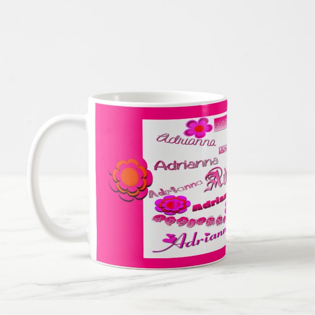 Adrianna Blommigt Pop Art Kaffemugg (Vänster)