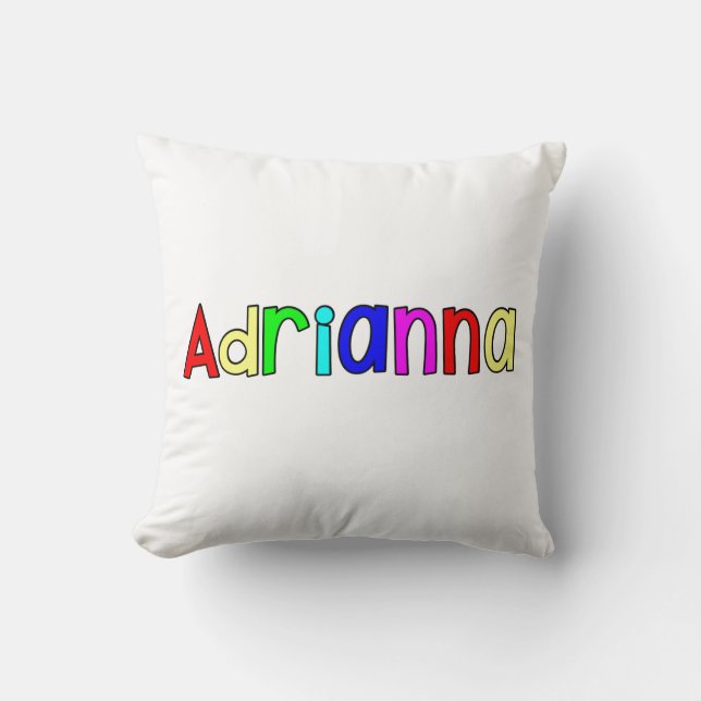 Adrianna - Rainbow text Kudde (Framsida)