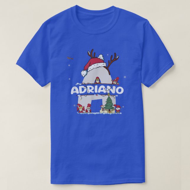 Adriano Christmas  w Adriano Name for funny Xmas  T Shirt (Design framsida)