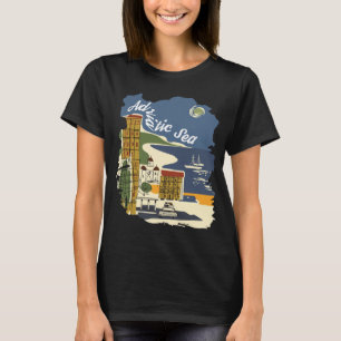 Adriatiska havets kusthamn Retro Resa T Shirt