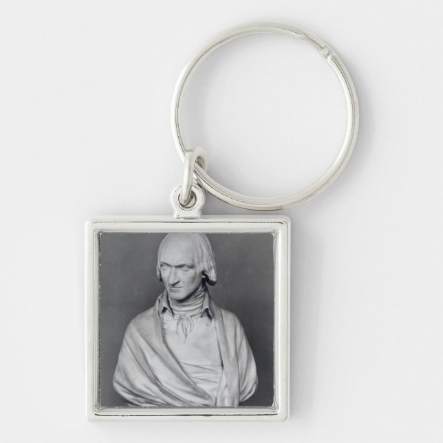 Adrien Duquesnoy Fyrkantig Silverfärgad Nyckelring (Framsidan)