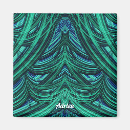 ~ ADRIEN ~ GORGEOUS! ~ 3D Fractal blue grönt Magnet