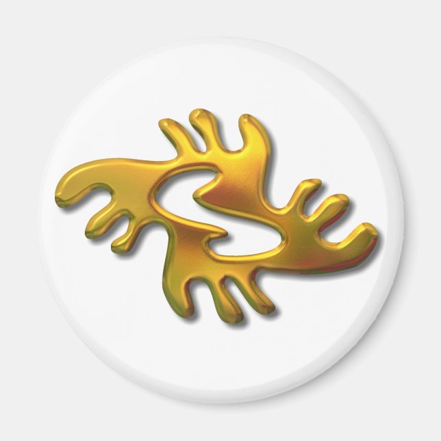 Adrinkra-peace-guld Magnet (Framsidan)