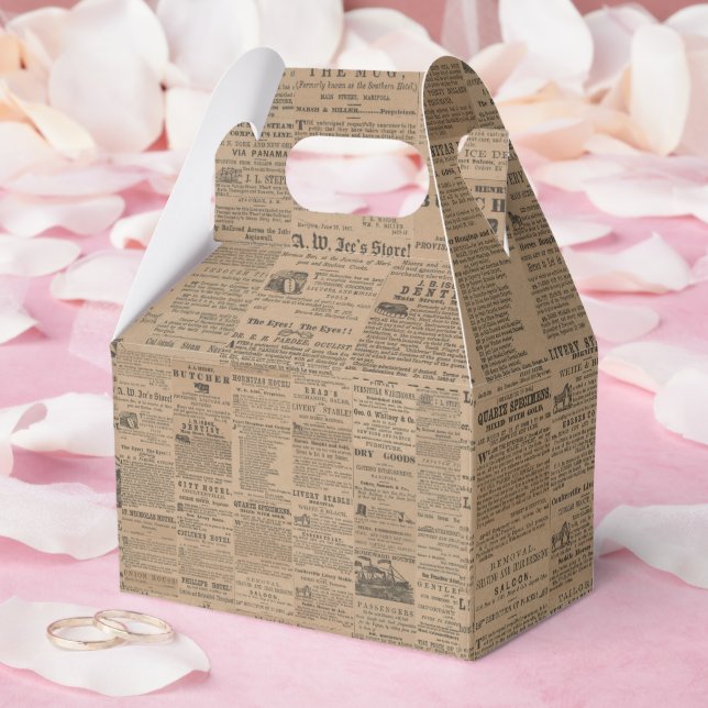 Ads of the Past, NY 1856 Favor Box Presentaskar (Bröllop)