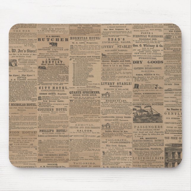 Ads of the Past, NY 1856   Musmatta (Framsidan)