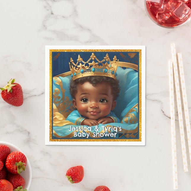 Adsible African Prince Royal Baby Shower/Birthday Pappersservett (Insitu)