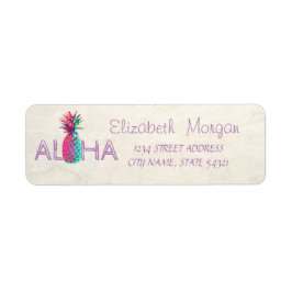 Adsible Aloha Hawaiian Pineapple-Address Label Returadress Etikett