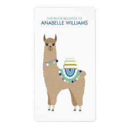 Adsible Alpaca Personlig Bookplate Fraktsedel