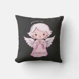 Adsible Angel Girly Black Namn Baby Kudde