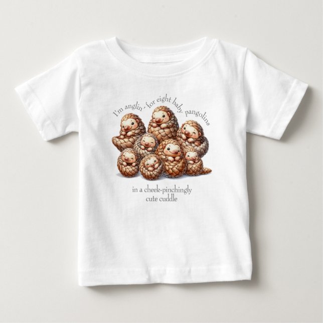 Adsible Anglin för 8 Cute Cuddling Pangolins T Shirt (Framsida)