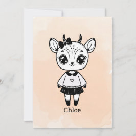 Adsible Antelope Girl - Cute Doodle Design Inbjudningar
