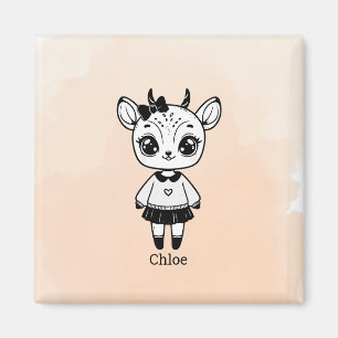 Adsible Antelope Girl - Cute Doodle Design Magnet