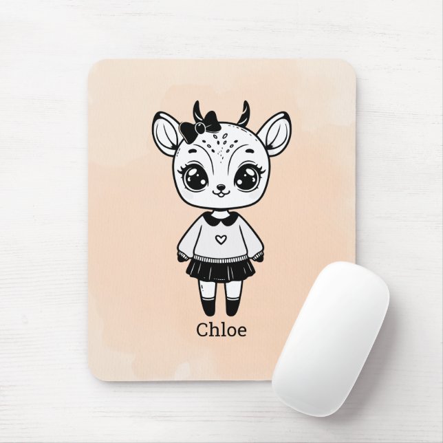 Adsible Antelope Girl - Cute Doodle Design Musmatta (Med mus)