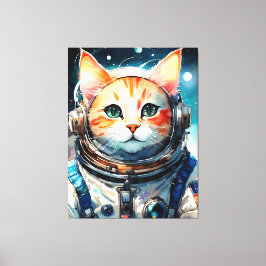 Adsible Astronaut Cat Canvastryck