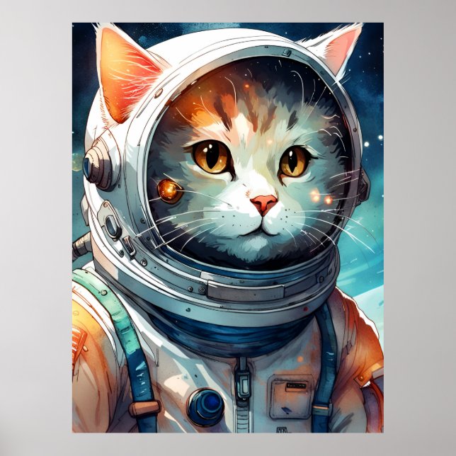 Adsible Astronaut Cat Poster (Framsidan)