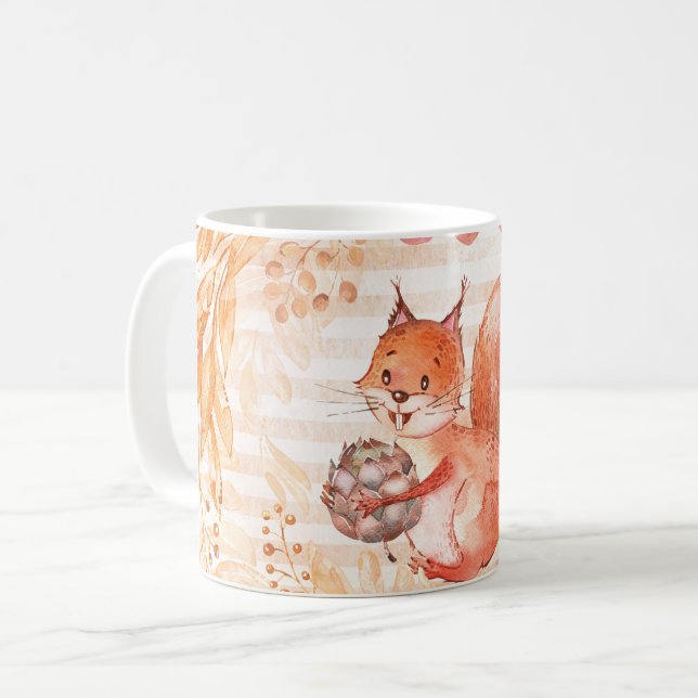Adsible Autumn Squirrel Kaffemugg (Framsida vänster)