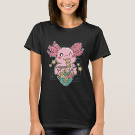 Adsible Axolotl ätande Ramen T Shirt