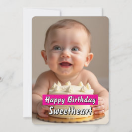 Adsible Baby Birthday Card - omedelbar nedladdning Inbjudningar
