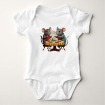 Adsible Baby Bodykostym Feature Mice Enjoying Bre