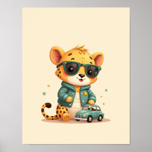 Adsible Baby Cheetah Safari Nursery Art Poster