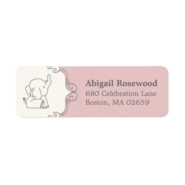 Adsible Baby Elephant | Babyskor Adress Returadress Etikett (Framsidan)
