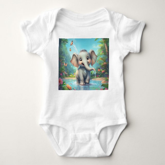 Adsible Baby Elephant design T Shirt (Framsida)