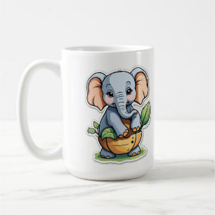 Adsible Baby Elephant Sticker - Cute Safari Kaffemugg